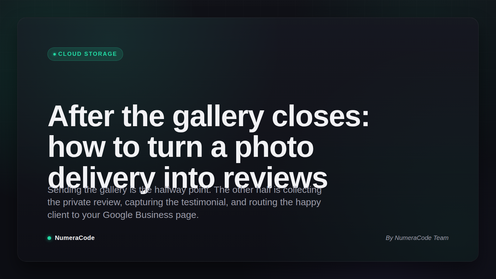 Turn a Photo Delivery Into Reviews After the Gallery Closes