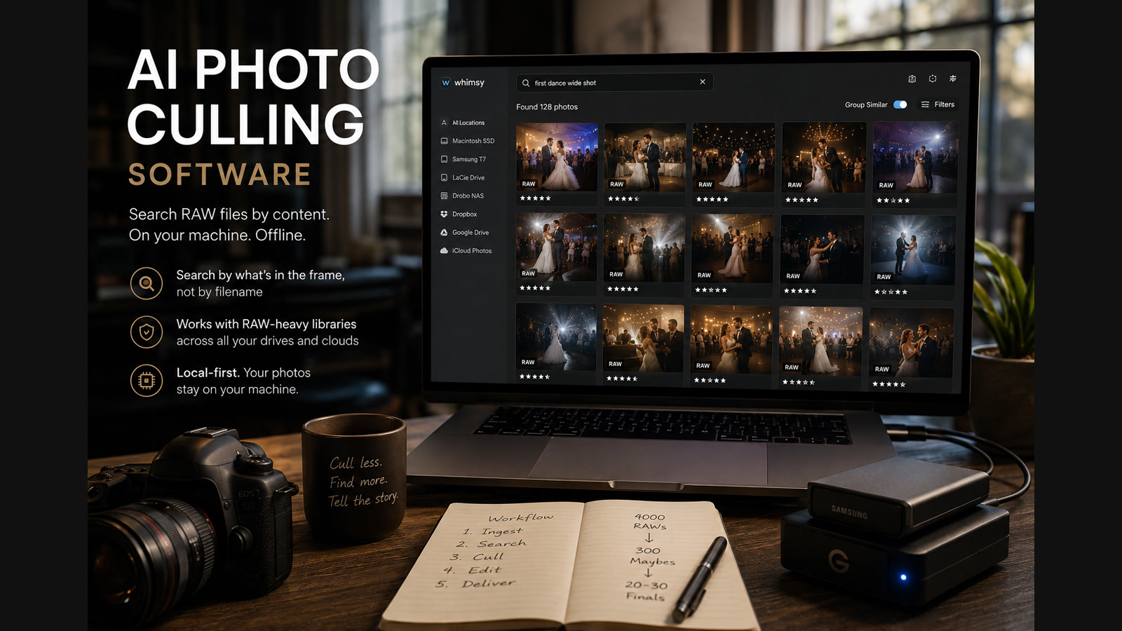 AI Photo Culling Software: Search RAW Files Offline