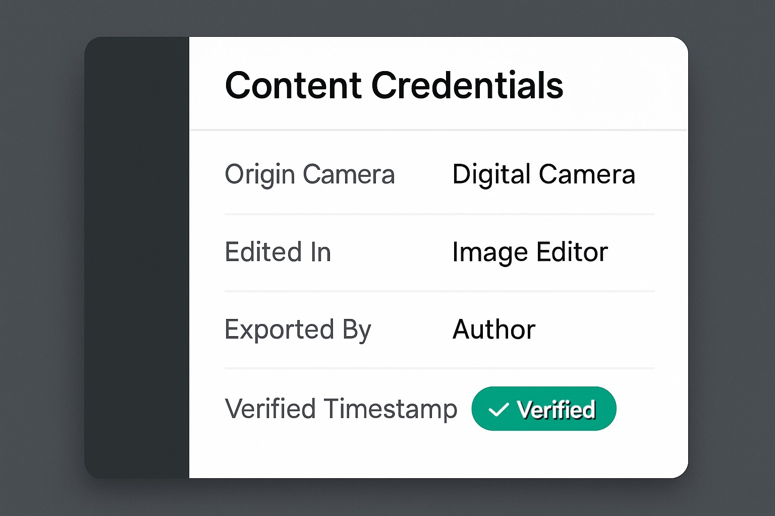 C2PA credentials travel with every file from camera to client delivery.